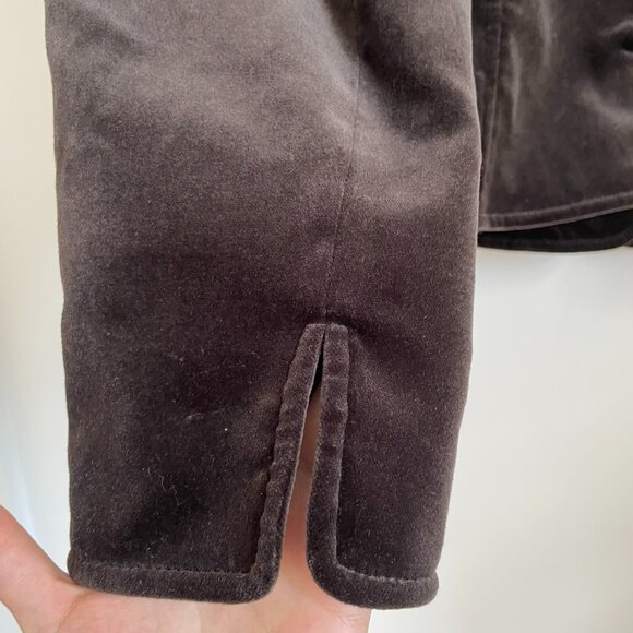 Vintage Velvet Peacoat Jacket Peter Pan Sleeve - Picture 10 of 10